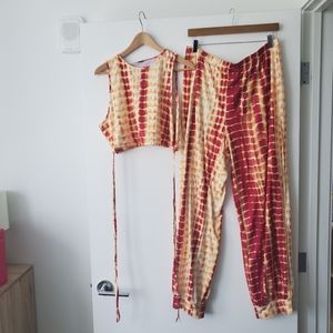 Orange shein pant suit